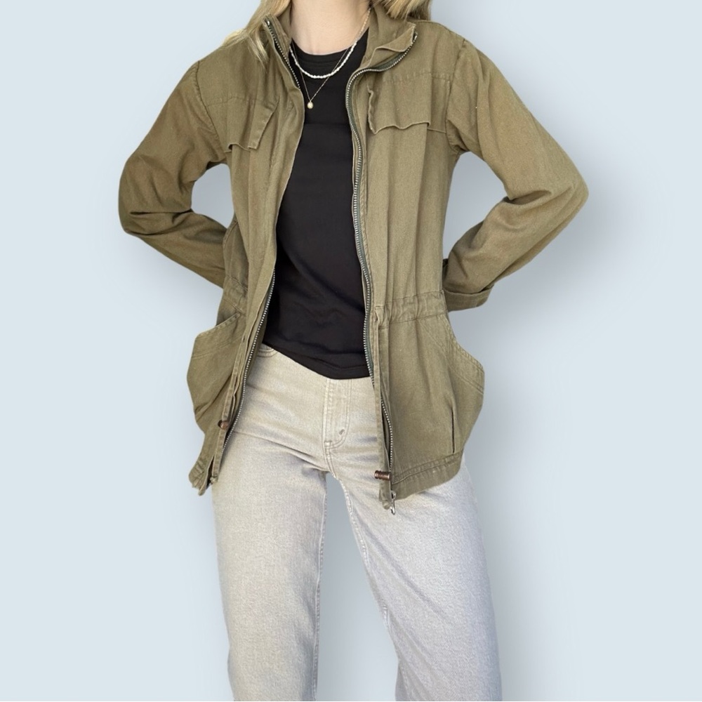 Urban Outfitters Olive Green Oversized Utility Jacket (Size Small)